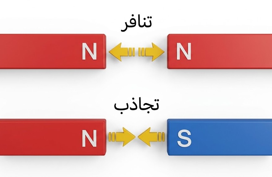 تجاذب وتنافر الأقطاب