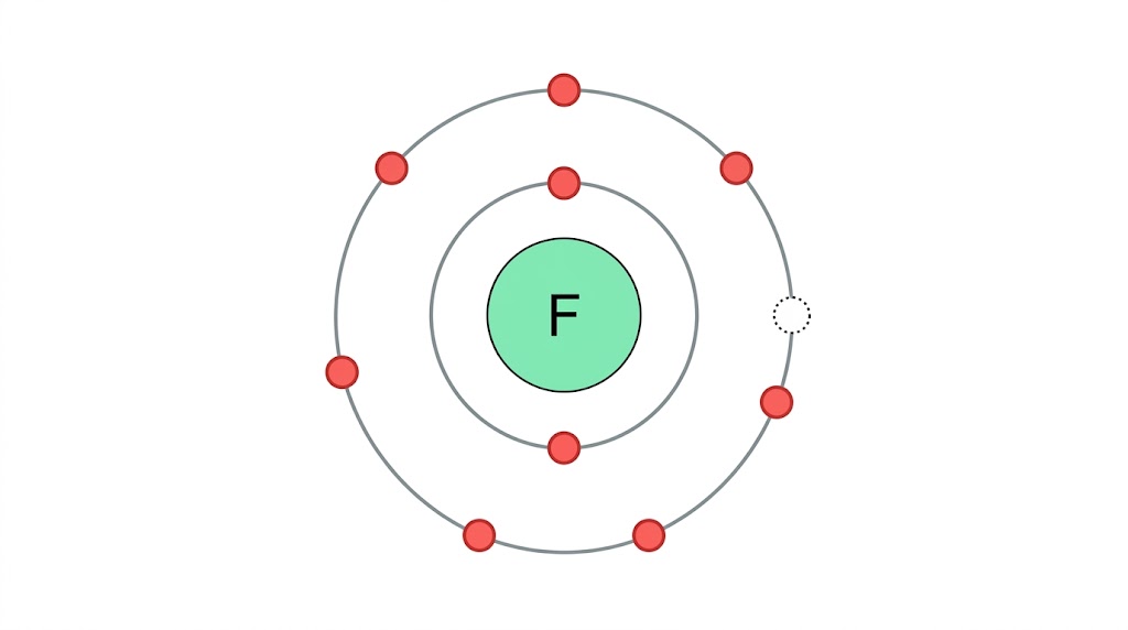 ذرة الفلور وكيف تحتاج لإلكترون واحد