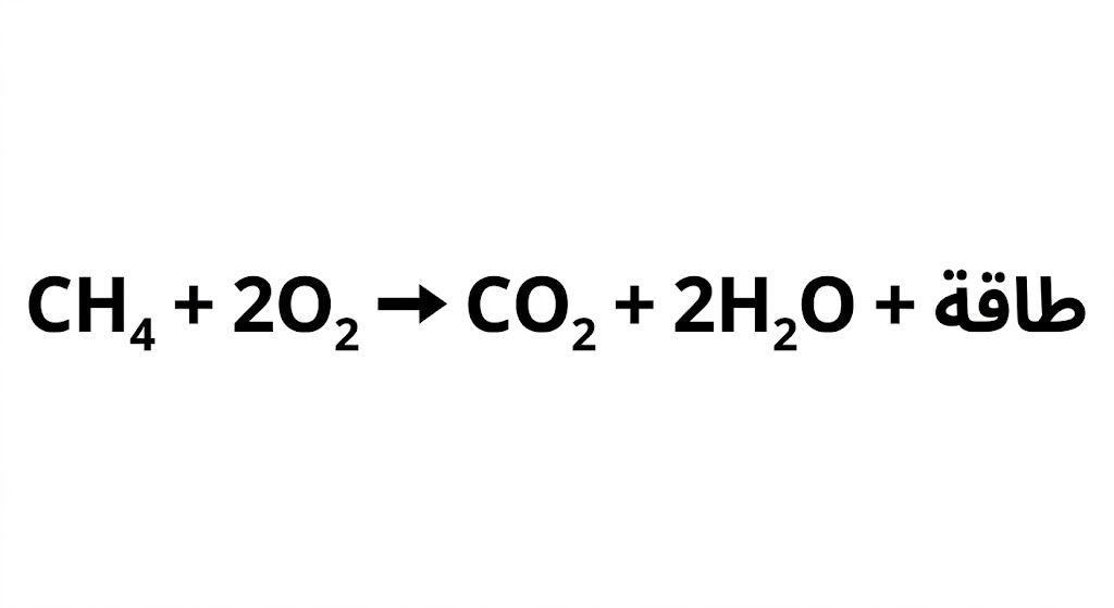 معادلة احتراق الميثان - تفاعل طارد للطاقة